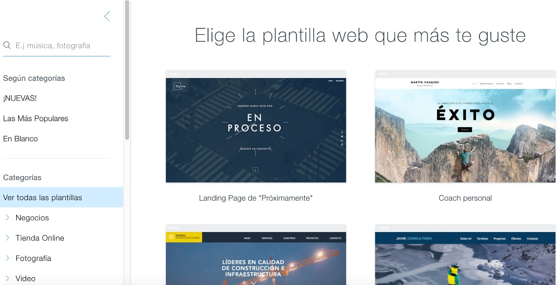wix plantillas
