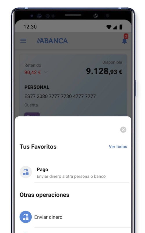 Puedes enviar dinero al instante desde la aplicación, a través de Bizum