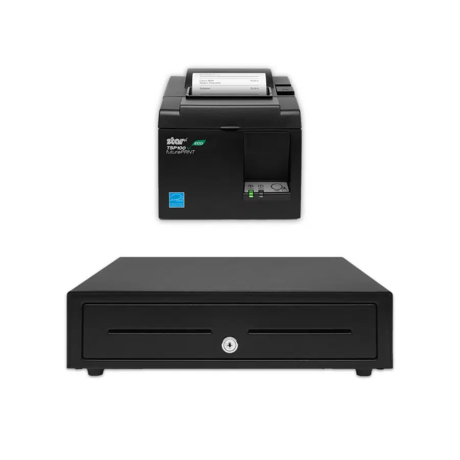 Los accesorios opcionales, como una impresora y un cajón de efectivo, están disponibles con Square