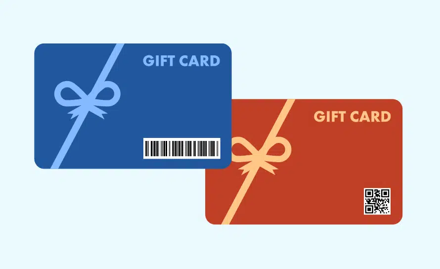 Las tarjetas regalo digitales tienen un código de barras o un código QR