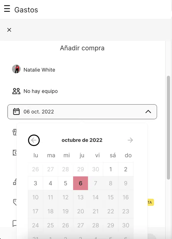 Los empleados que adelantan gastos pueden añadir manualmente una transacción