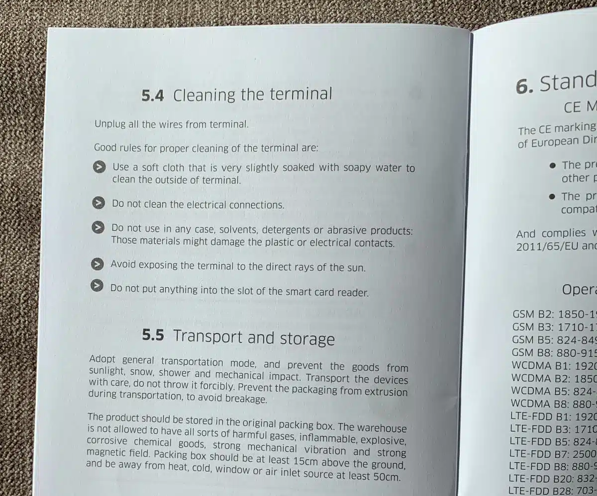 Los paquetes de terminales siempre incluyen un manual de instrucciones