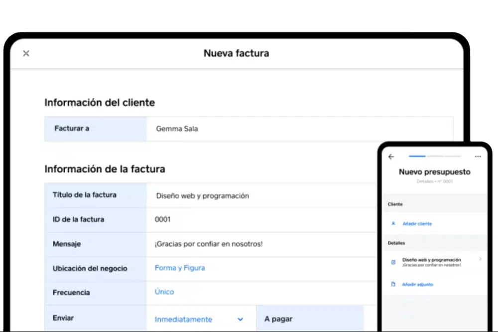 Rellenar y enviar una factura con Square es rápido y sencillo